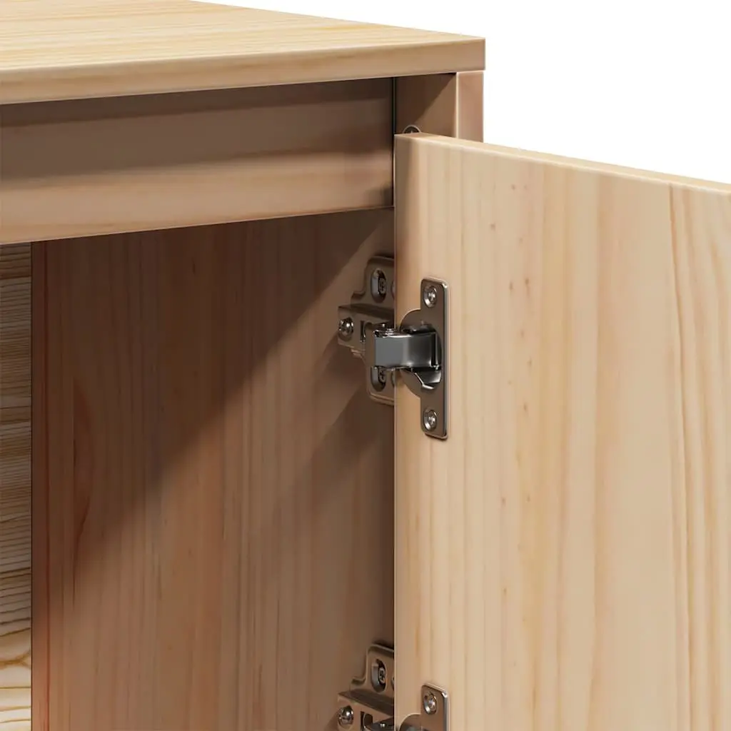 Highboard Cabinet Brown 110.5x35x117cm 5 Door Solid Pine Wood Storage Buffet Furniture
