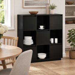 Black Highboard with 5 Doors