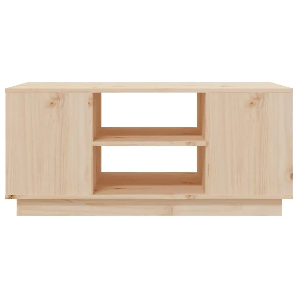 Coffee Table Brown Solid Pine Wood 90x49x40.5cm with Storage Compartments