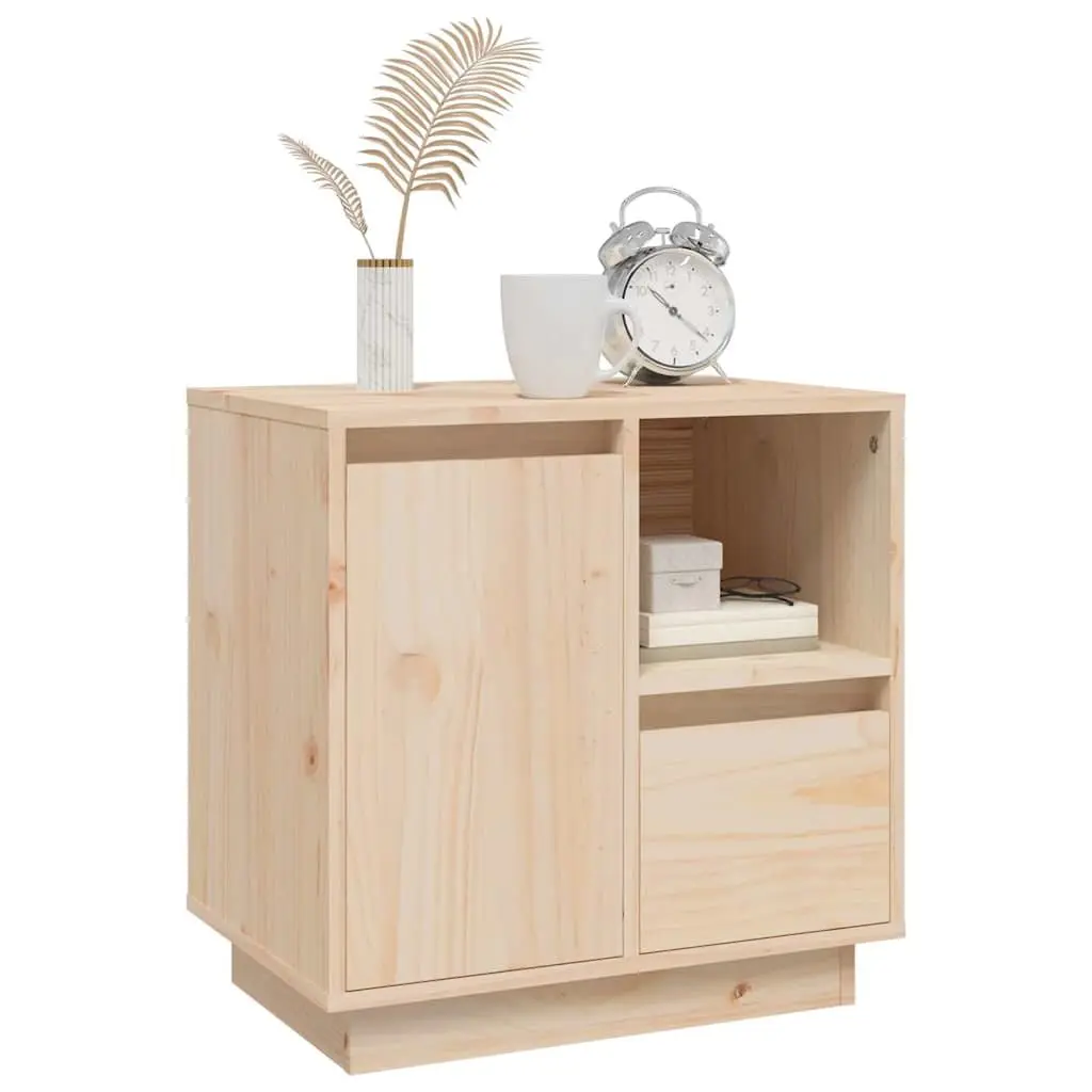 Bedside Cabinets Brown Solid Wood 2 Piece Storage Nightstand Side Table