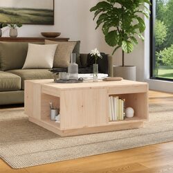 Coffee Table with Storage 80x81x36.5 cm in Brown