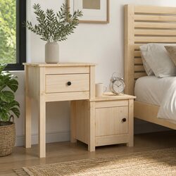 Compact Bedside Cabinet with Organized Storage Options