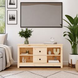 Compact TV Cabinet: Ample Storage in Solid Pine
