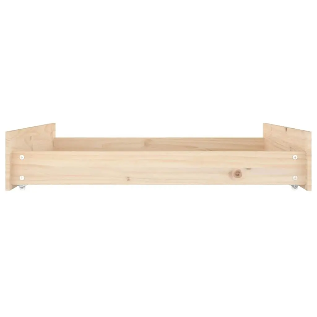 Under Bed Storage Drawers Brown Solid Wood 2 Piece Easy Glide Wheels