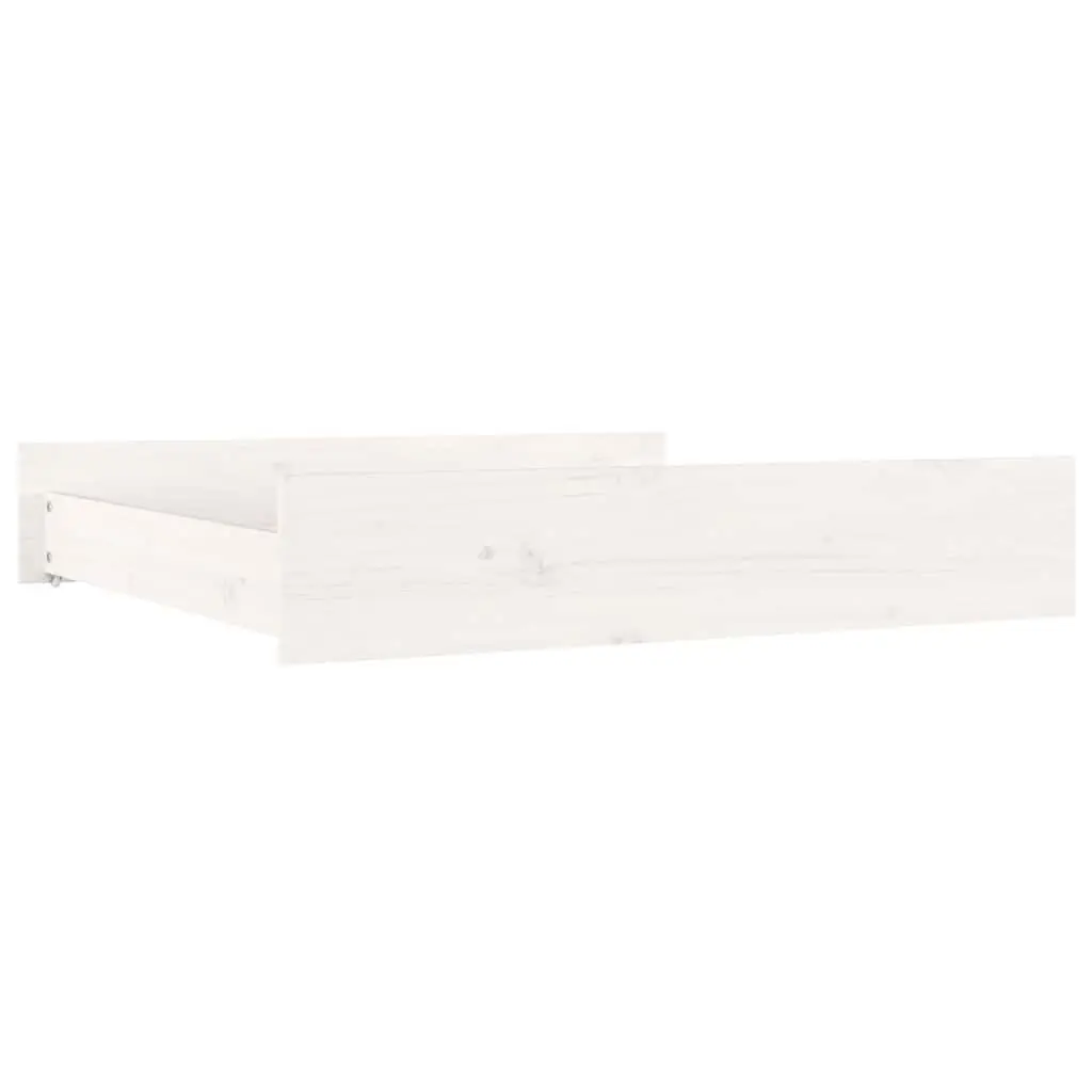 Under Bed Storage Drawers White Solid Pine Wood 2 Piece Easy-Glide Wheels