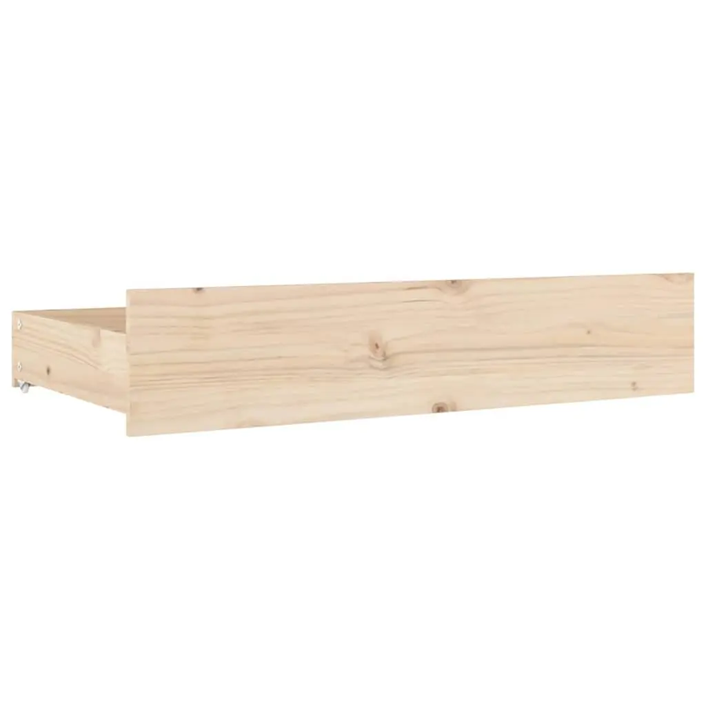Under Bed Storage Drawers Brown Solid Wood Pine 4 Piece Bedroom Organiser