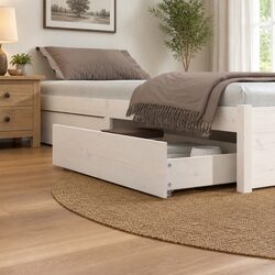 Efficient Under Bed Drawers - 4 Solid Pine Storage Units