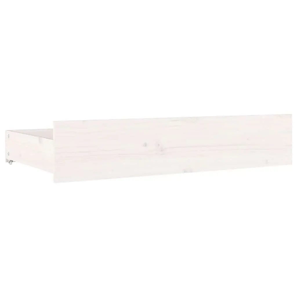 Under Bed Storage Drawers White Solid Pine Wood 4 Pieces Easy-Glide Wheels