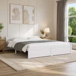 Solid Pine Bed Frame 150x200 cm in White