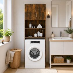 Smoked Oak Cabinet for Laundry Essentials