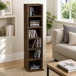 Compact CD Storage Cabinet in Smoked Oak 21x20x88cm