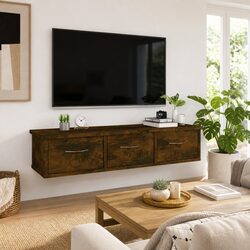 Wall Cabinet with 3 Drawers, Elegant Brown Design, Quality Build