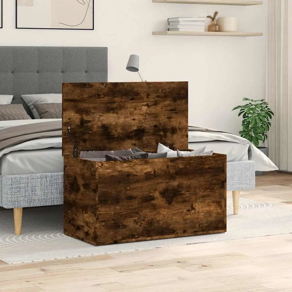 Storage Chest Brown Engineered Wood Bedroom Living Room Furniture Organiser Box