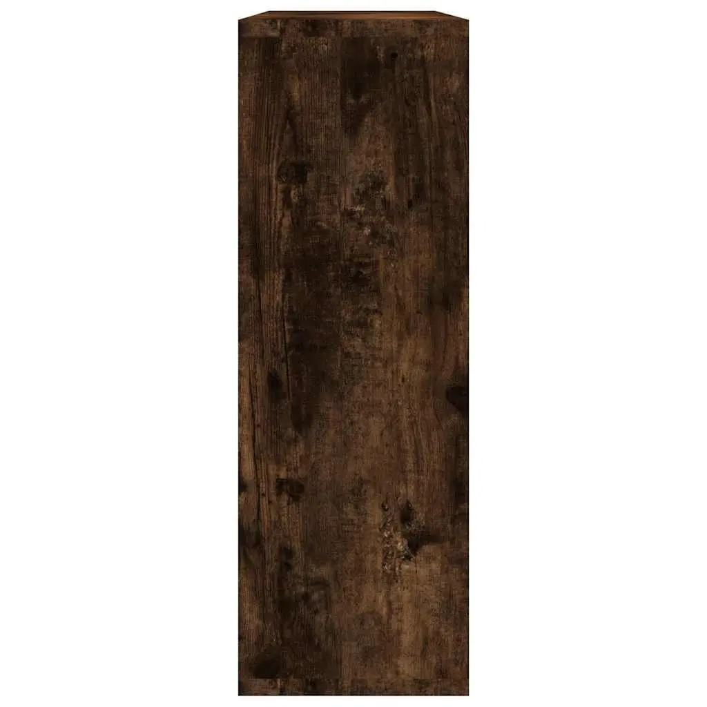 Wall Shelf Brown 3 Compartments Open Storage Display Engineered Wood