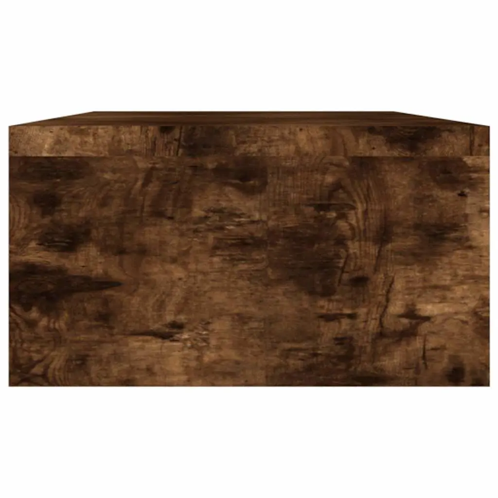 Monitor Stand Brown Engineered Wood Dual Screen Riser Desk Organiser