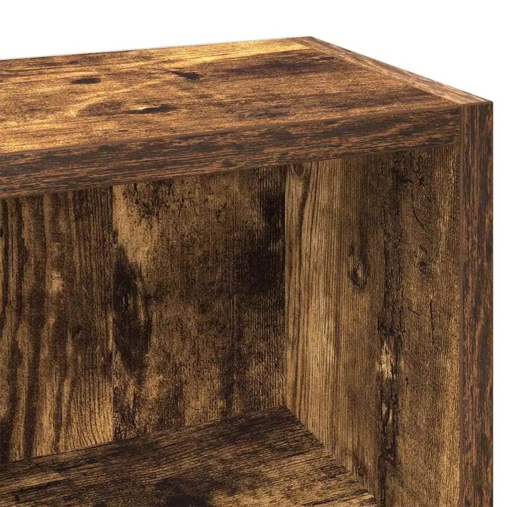 CD Storage Cabinet 2 Pieces Smoked Oak Media Shelf Unit Engineered Wood 93.5cm