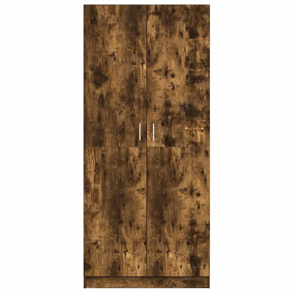 Wardrobe Smoked Oak 80x52x180 cm Engineered Wood Storage Cabinet Closet