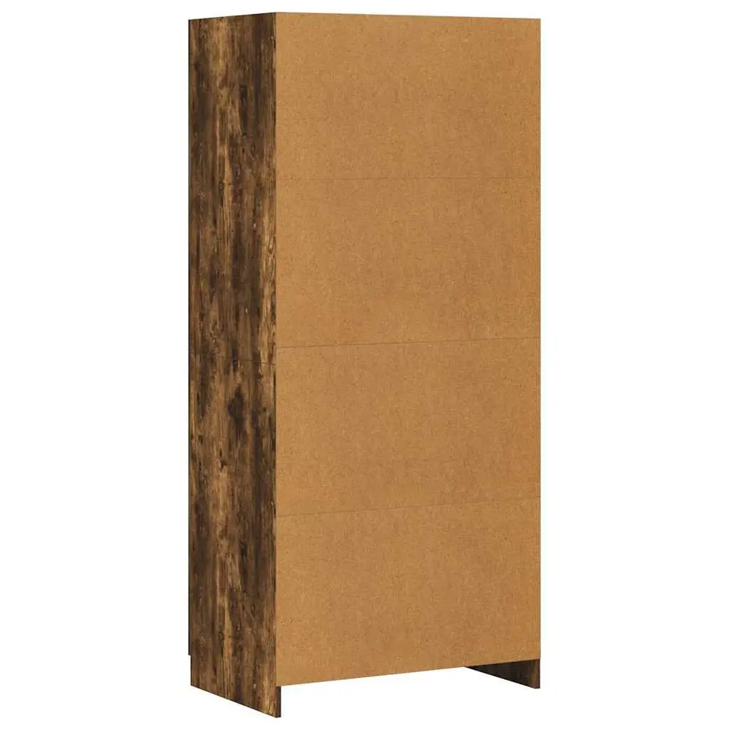 Wardrobe Smoked Oak 80x52x180 cm Engineered Wood Storage Cabinet Closet