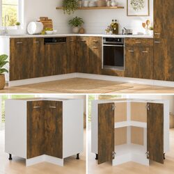 Compact Smoked Oak Kitchen Cabinet for Smart Storage