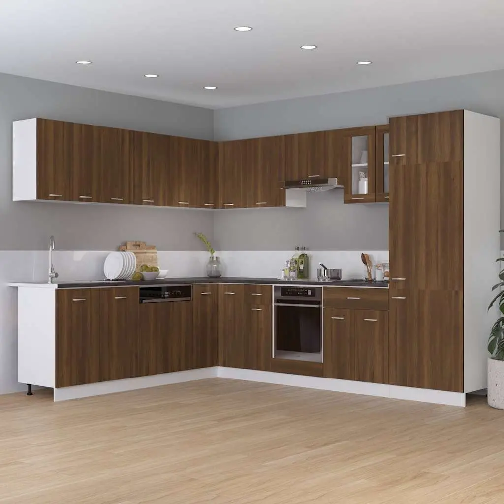 Kitchen Cabinet Brown Oak Engineered Wood 75.5x75.5x81.5 cm Sturdy Storage Cupboard