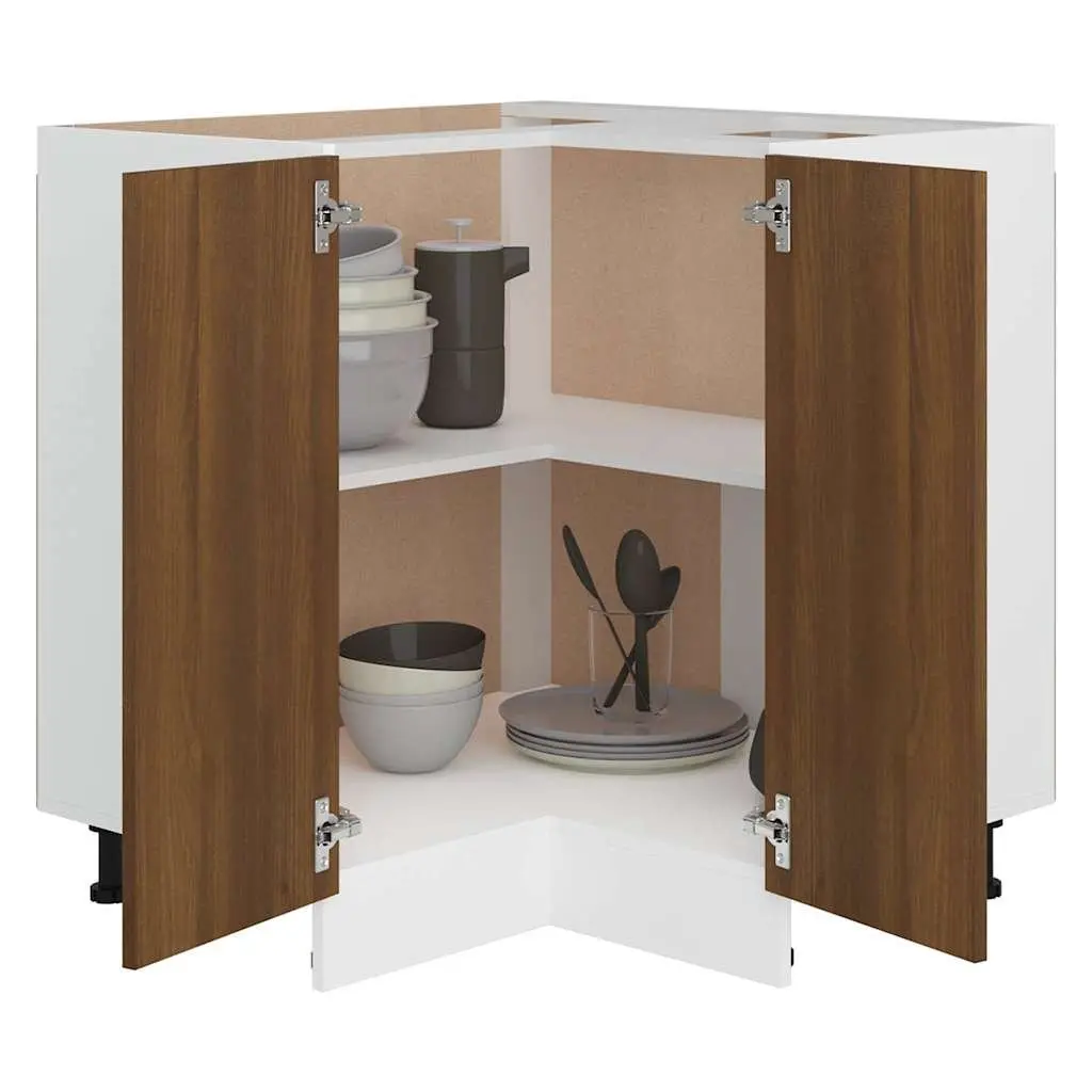 Kitchen Cabinet Brown Oak Engineered Wood 75.5x75.5x81.5 cm Sturdy Storage Cupboard