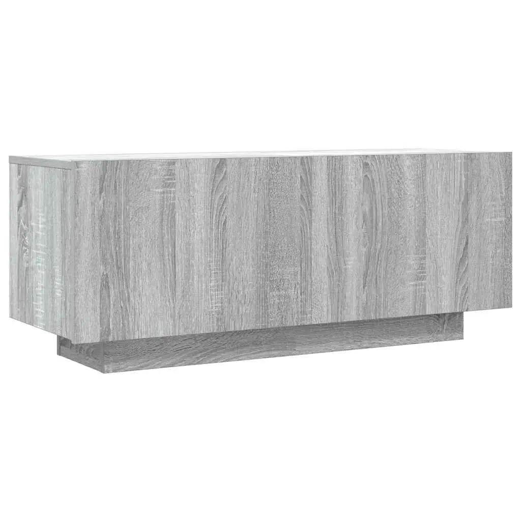 TV Cabinet Grey Sonoma Engineered Wood Media Unit Storage Compartments