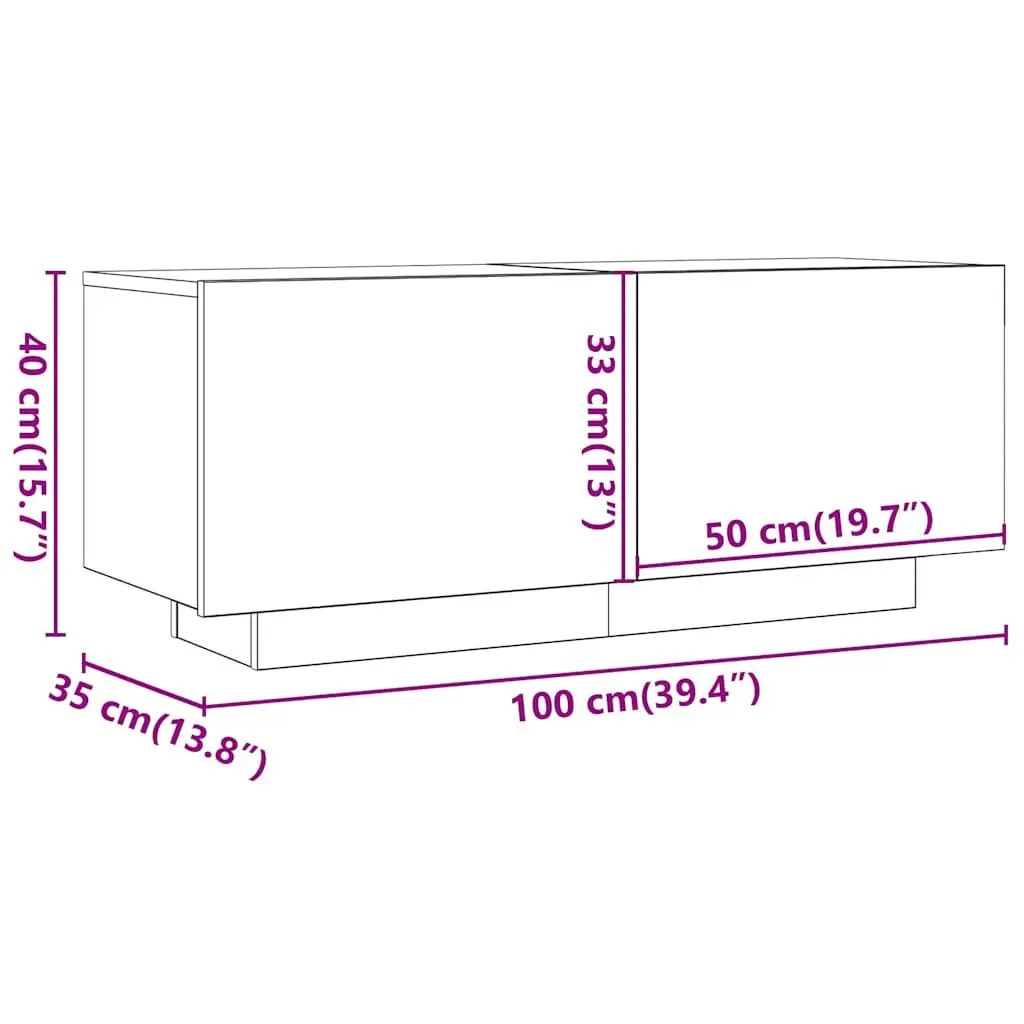 TV Cabinet Grey Sonoma Engineered Wood Media Unit Storage Compartments