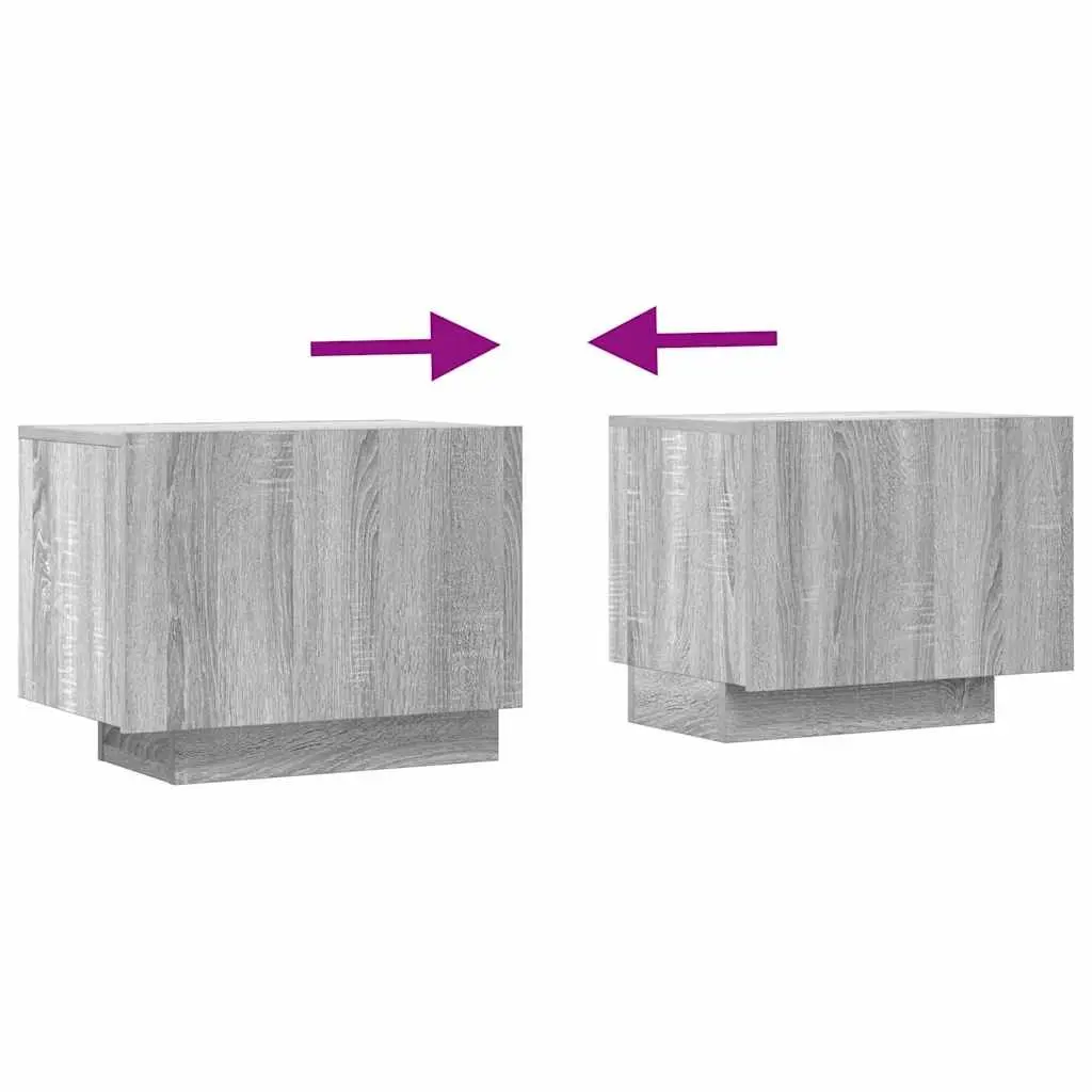 TV Cabinet Grey Sonoma Engineered Wood Media Unit Storage Compartments