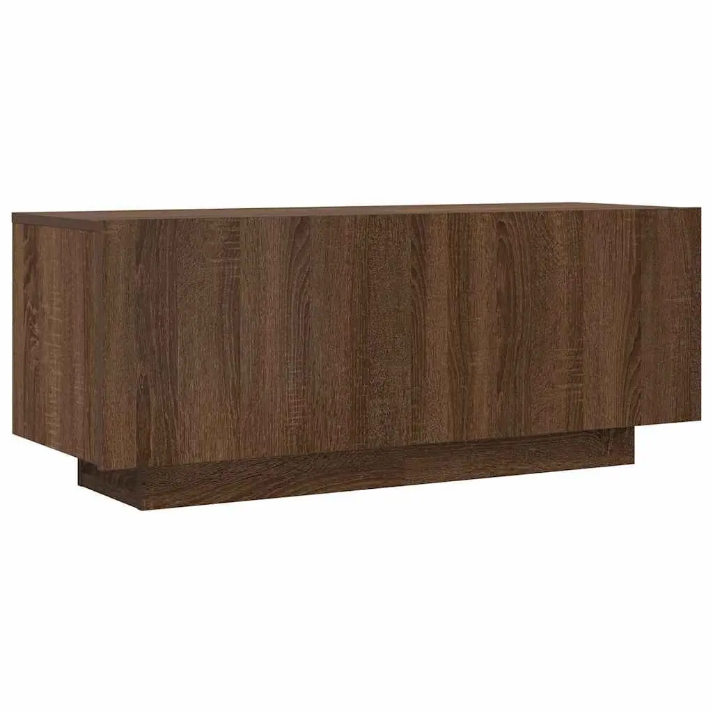 Brown Oak Engineered Wood TV Cabinet with Moisture Resistance 100x35x40 cm Multi-Storage Unit