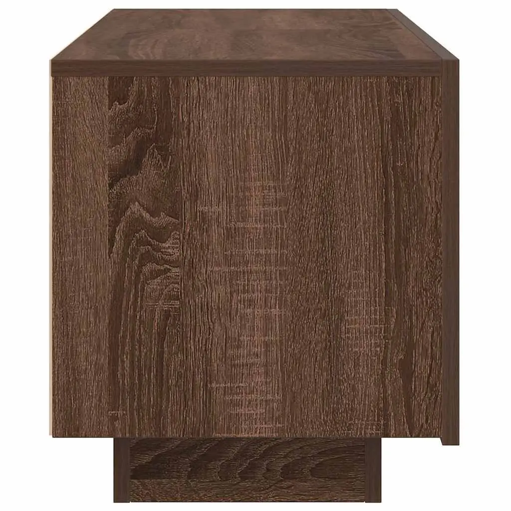 Brown Oak Engineered Wood TV Cabinet with Moisture Resistance 100x35x40 cm Multi-Storage Unit