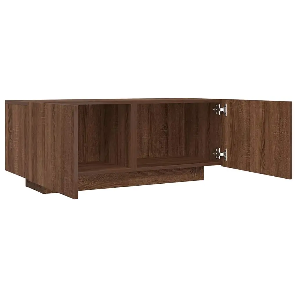 Brown Oak Engineered Wood TV Cabinet with Moisture Resistance 100x35x40 cm Multi-Storage Unit