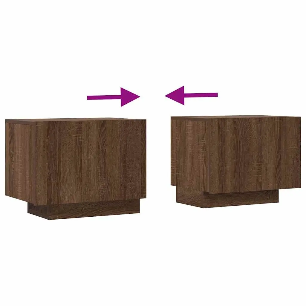 Brown Oak Engineered Wood TV Cabinet with Moisture Resistance 100x35x40 cm Multi-Storage Unit