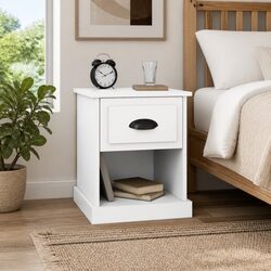 White Bedside Cabinets with Storage Solutions