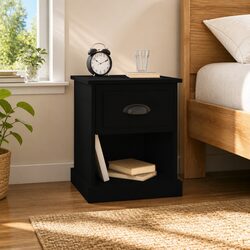 Black Bedside Cabinets 2 pcs for Smart Organization
