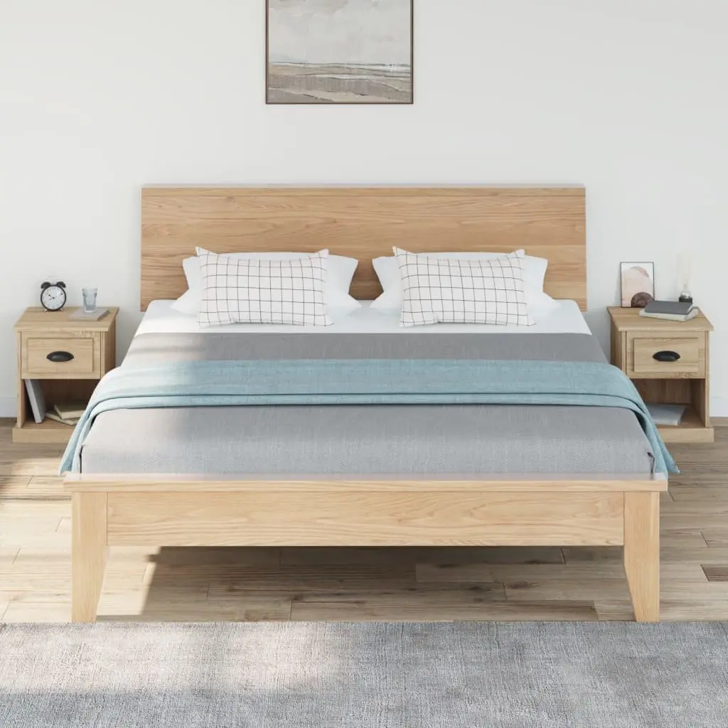 Bedside Cabinet Brown 39 x 39 x 47.5 cm Engineered Wood 1 Drawer and 1 Open Compartment