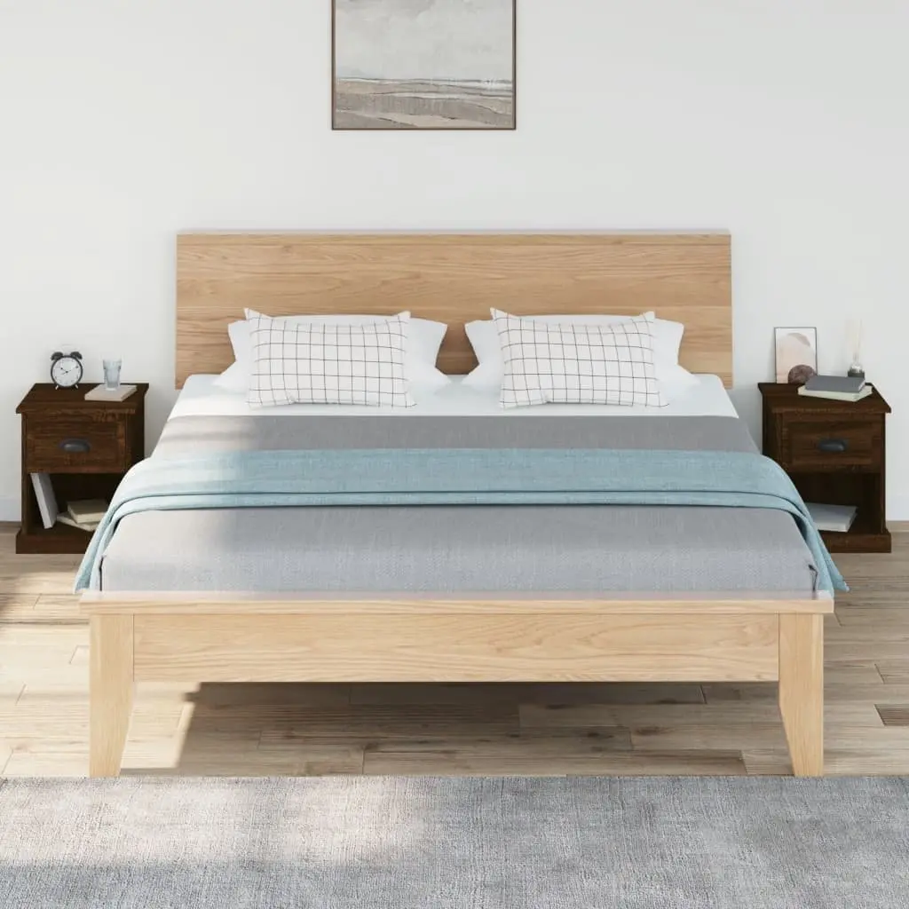 Bedside Cabinets Brown 39x39x47.5 cm Engineered Wood Nightstand 2 Piece