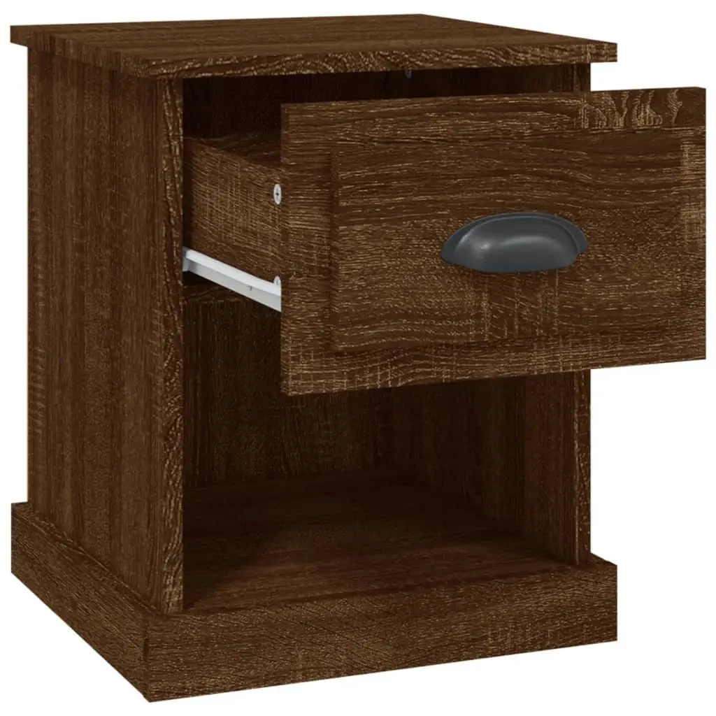 Bedside Cabinets Brown 39x39x47.5 cm Engineered Wood Nightstand 2 Piece