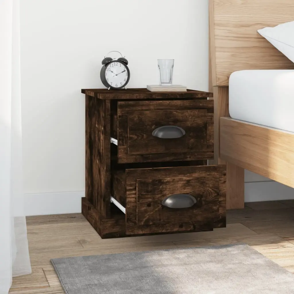 Bedside Cabinets Brown 39x39x47.5 cm Engineered Wood 2 Drawers Storage