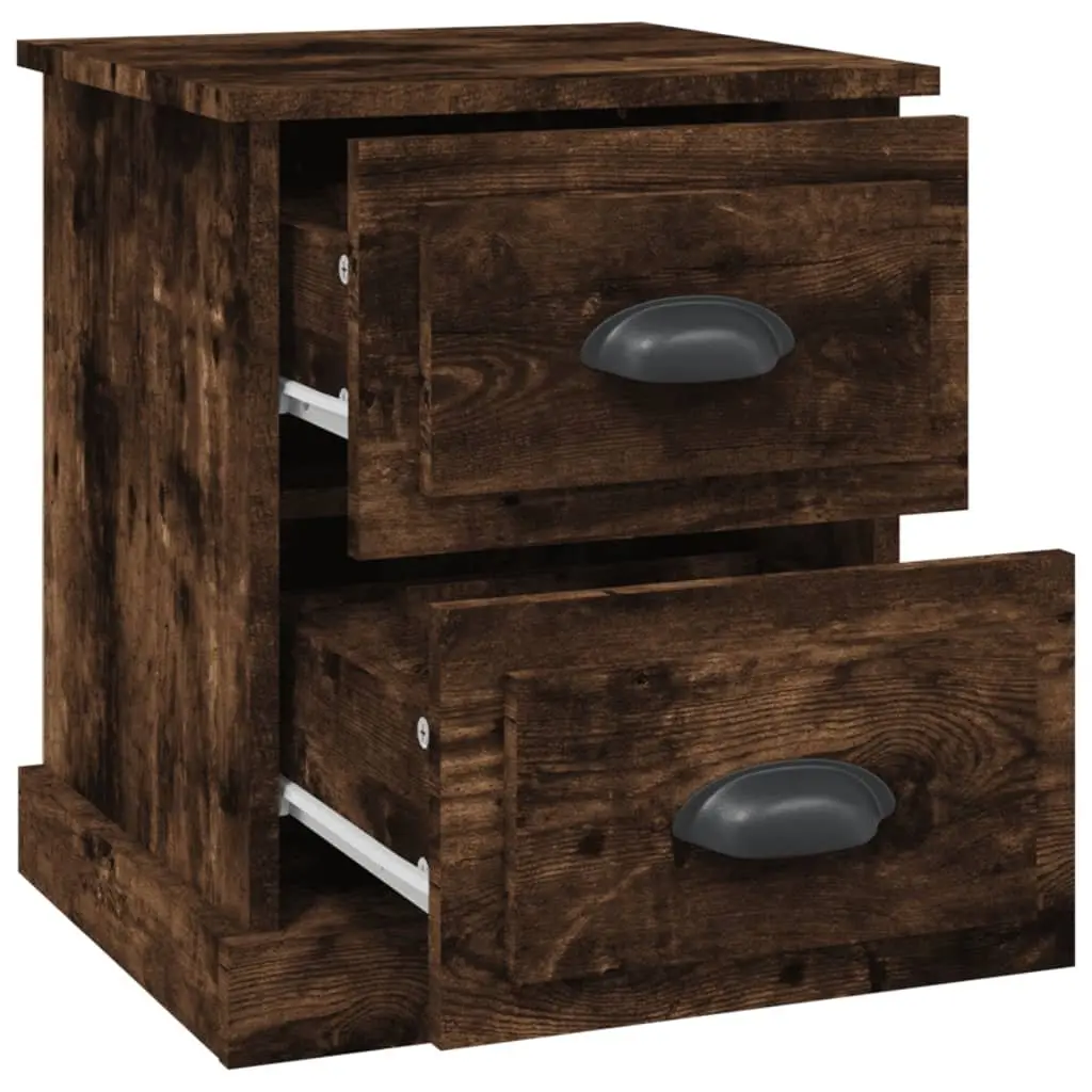 Bedside Cabinets Brown 39x39x47.5 cm Engineered Wood 2 Drawers Storage