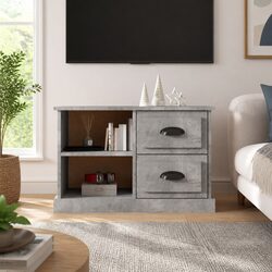 Grey TV Cabinet 73x35.5x47.5cm with 2 Drawers