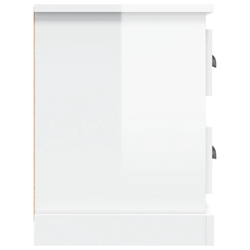 TV Cabinet High Gloss White Storage Unit 2 Drawers 4 Compartments Living Room