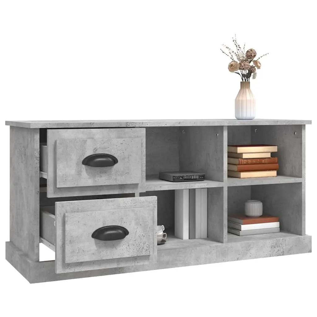 Grey TV Cabinet with Storage Drawers