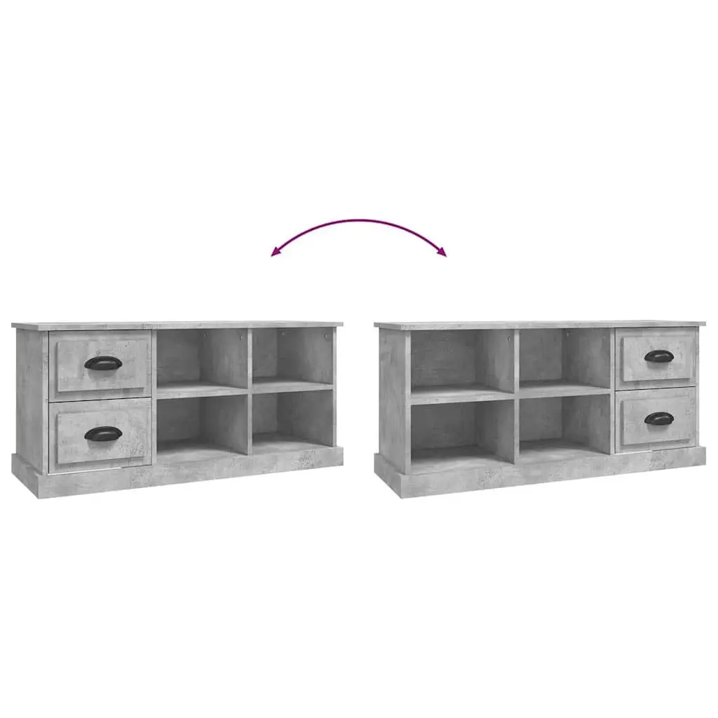 Grey TV Cabinet with Storage Drawers