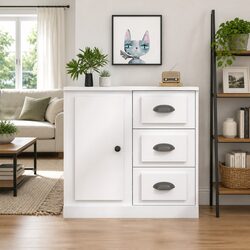 Compact White Sideboard with Storage for Your Essentials