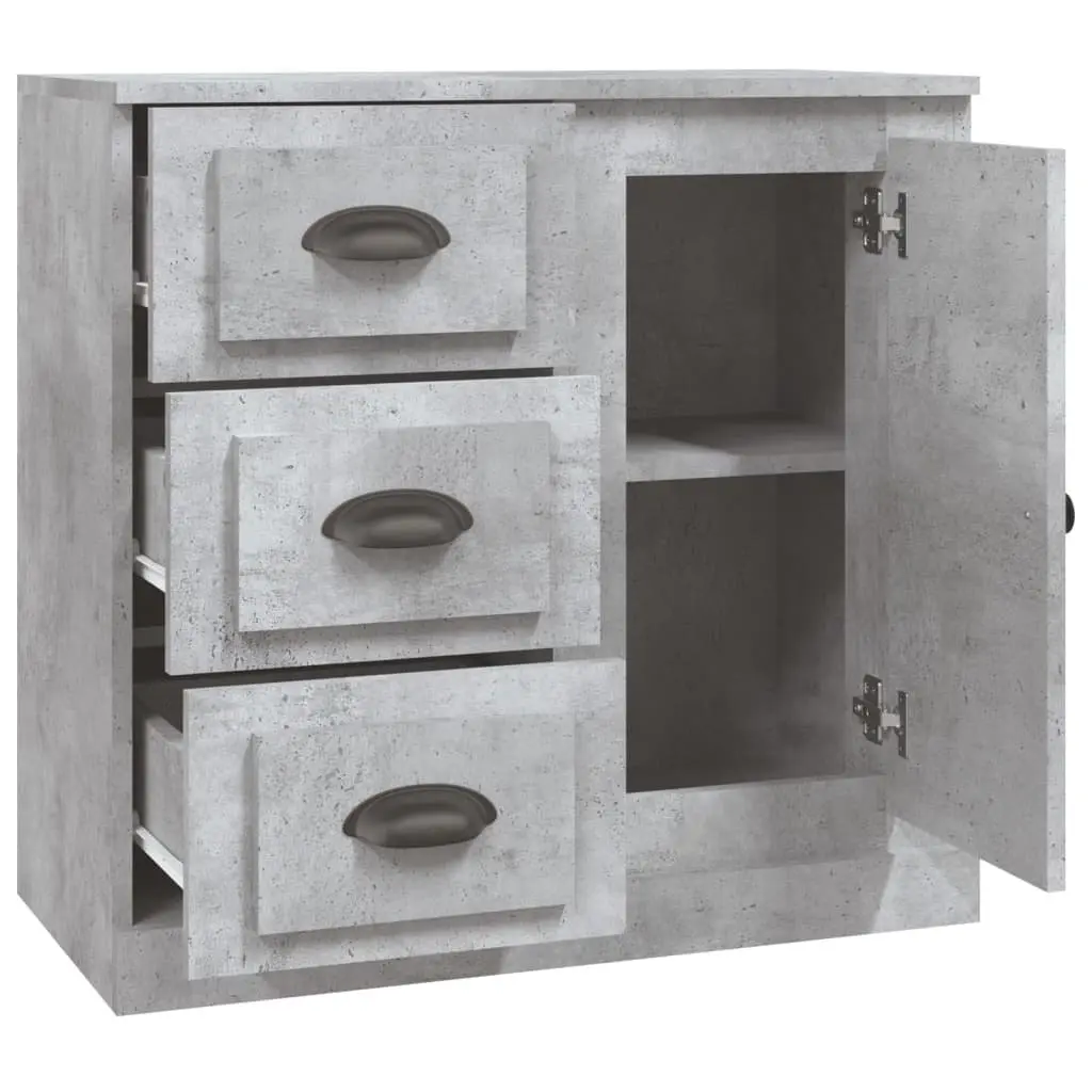 Sideboard Grey Engineered Wood Storage Cabinet Ample Storage Display Unit