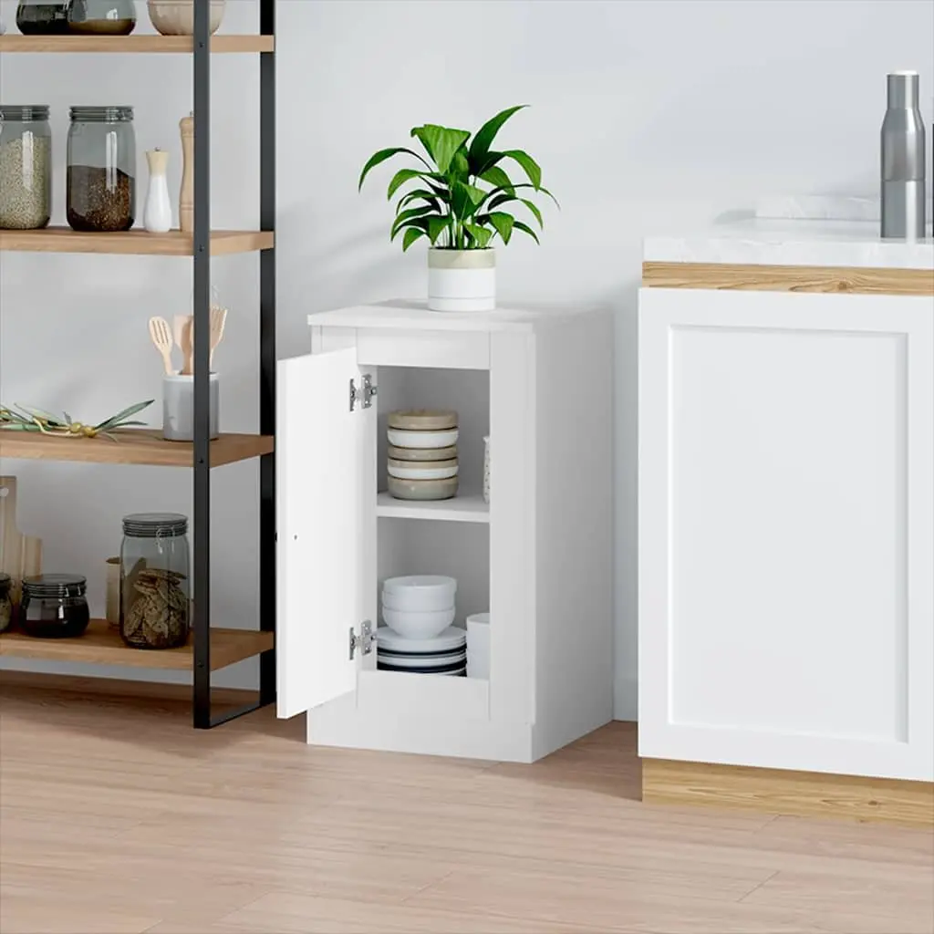 Sideboard White Engineered Wood Storage Cabinet Multipurpose
