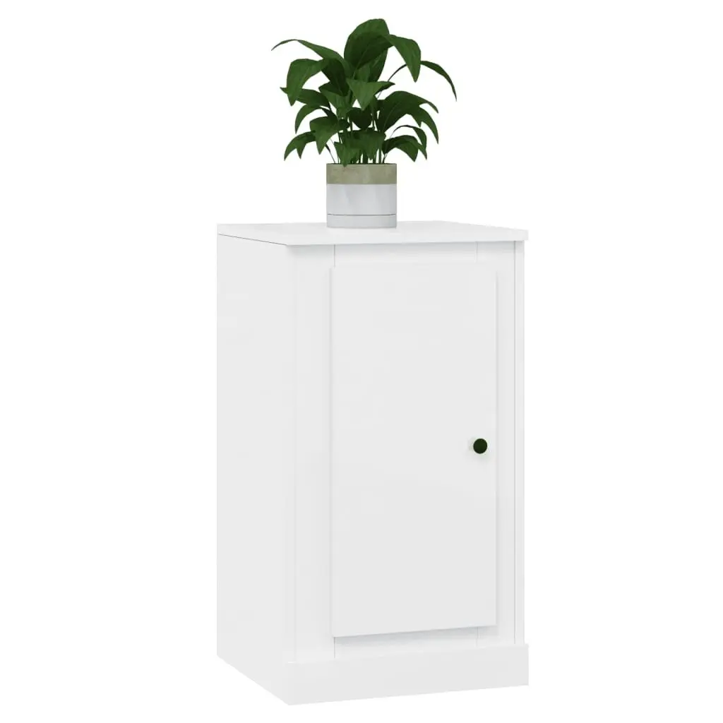 Sideboard White High Gloss Engineered Wood Storage Cabinet 37.5W x 35.5D x 67.5H cm