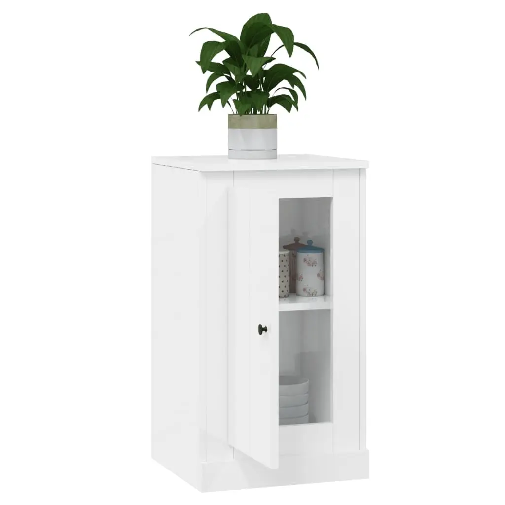 Sideboard White High Gloss Engineered Wood Storage Cabinet 37.5W x 35.5D x 67.5H cm