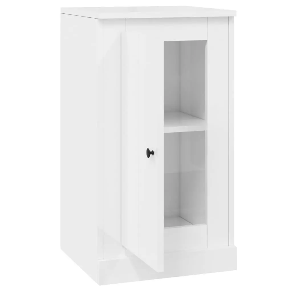 Sideboards High Gloss White 2 pcs Engineered Wood Storage Cabinet