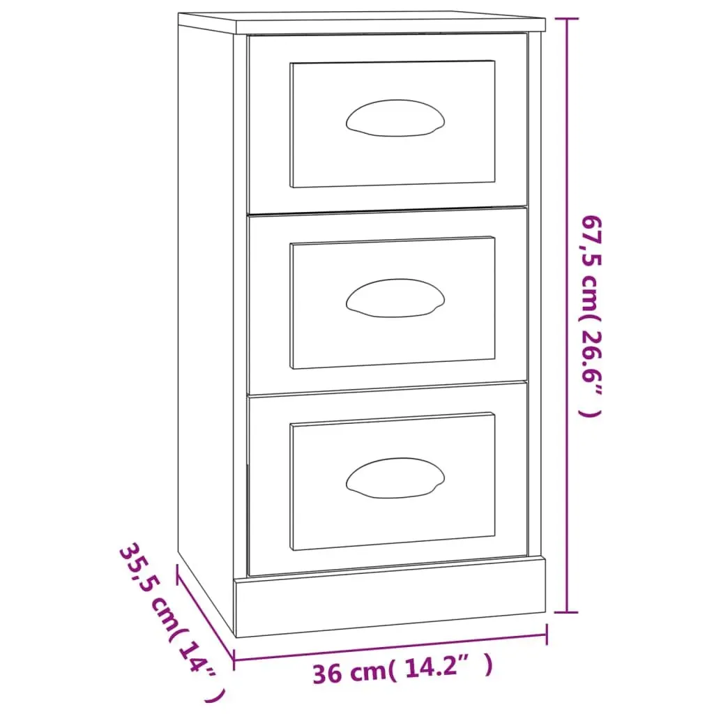 Sideboard Brown Engineered Wood Storage Cabinet Furniture Buffet Display Unit